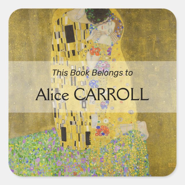 Sticker Carré Gustav Klimt - Le baiser (Devant)