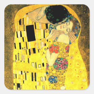 Sticker Carré Gustav Klimt - le carré Stiker de baiser