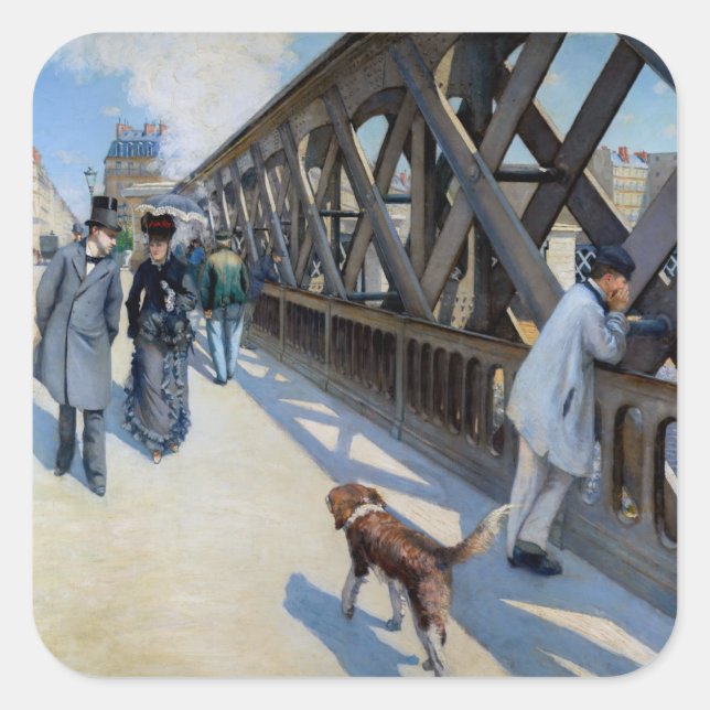 Sticker Carré Gustave Caillebotte - Le Pont de l'Europe (Devant)