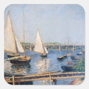 Sticker Carré Gustave Caillebotte - Voiliers à Argenteuil