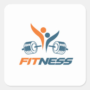 Sticker Carré Gym esthétique / Fitness   s'entraîner à fond   fo