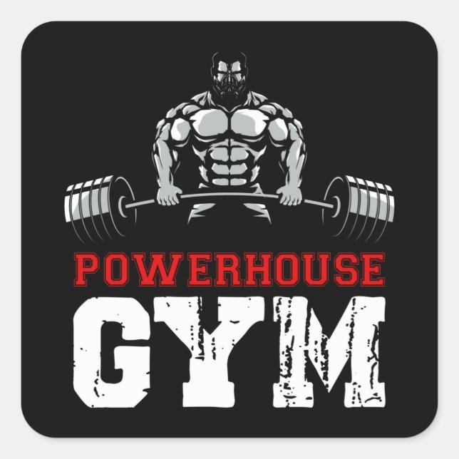 Sticker Carré Gym Powerhouse (Devant)