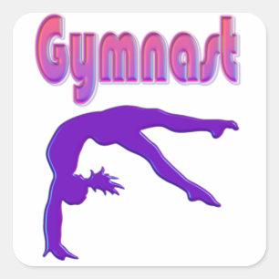 Sticker Carré Gymnaste Power Tumbling Purple Metallen