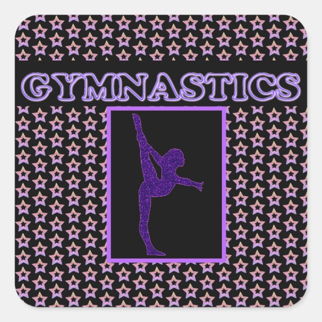 Sticker Carré GYMNASTICS Super Stars Partout (Devant)