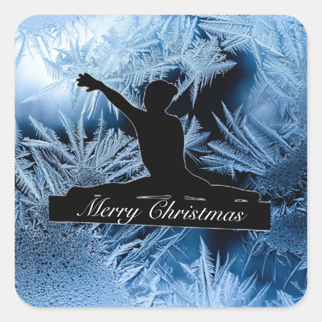 Sticker Carré Gymnastique "Joyeux Noël" Frozen (Devant)
