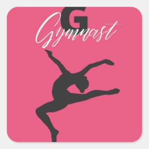 Sticker Carré Gymnastique Monogramme G est pour Gymnaste