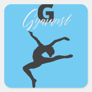 Sticker Carré Gymnastique Monogramme G est pour Gymnaste