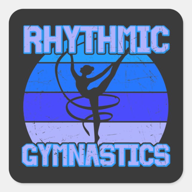 Sticker Carré Gymnastique rythmique déprimée en bleu / violet (Devant)