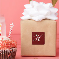 H Monogramme initial blanc sur le marron