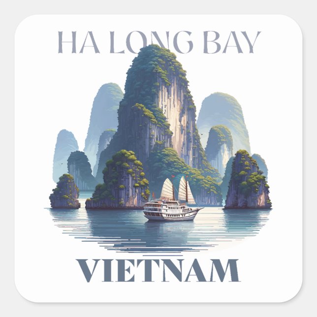 Sticker Carré Ha Long Bay Vietnam (Devant)