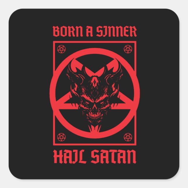 Sticker Carré Hail Satan (Devant)