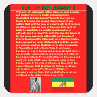 Sticker Carré Haile Selassie Discours de guerre célèbre à l'ONU 