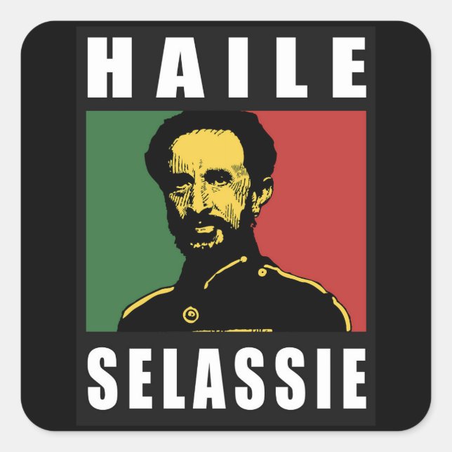 Sticker Carré Haile Selassie Empereur - Reggae (Devant)