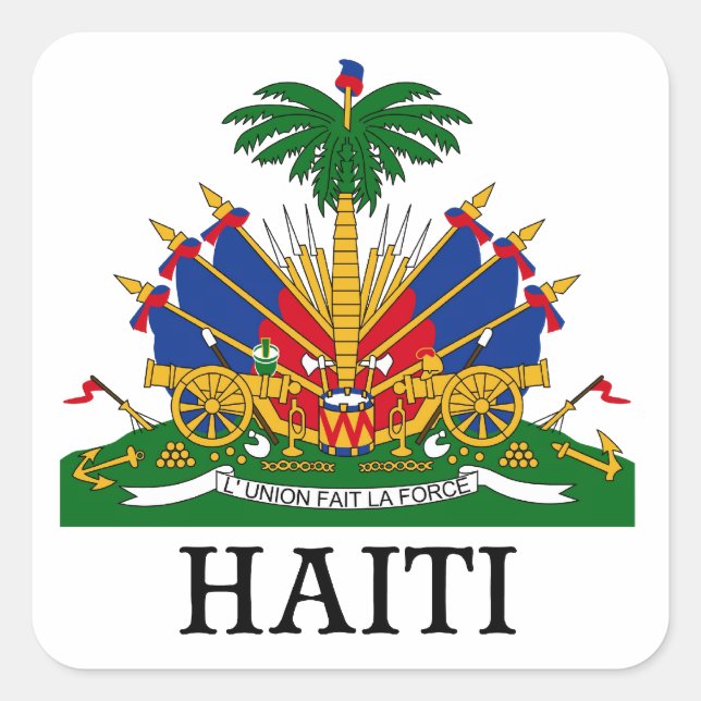 Sticker Carré HAÏTI - emblème/blason/drapeau/symbole (Devant)
