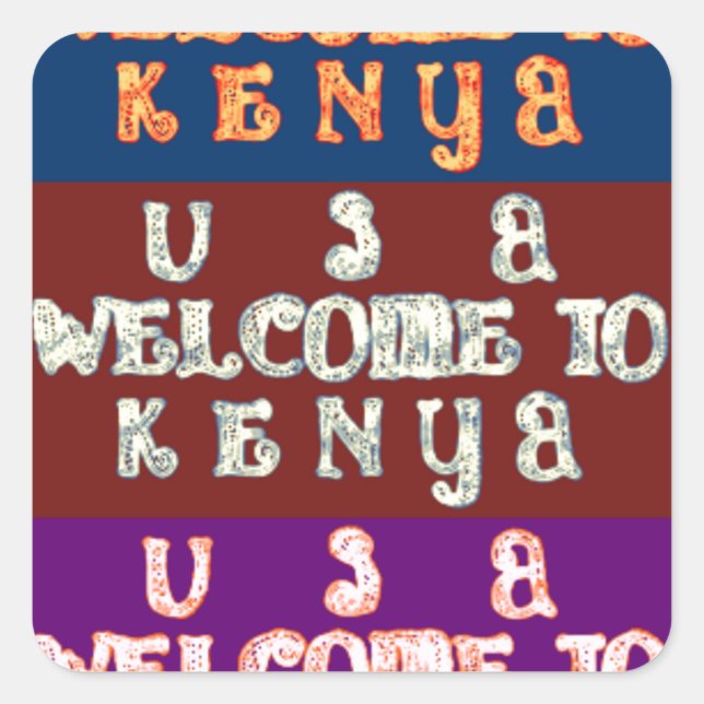 Sticker Carré Hakuna Matata Bienvenue au Kenya.png (Devant)