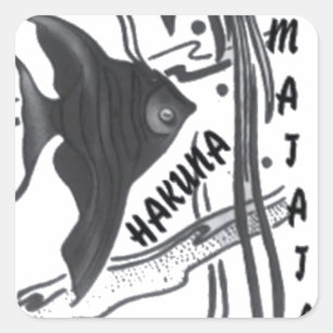 Sticker Carré Hakuna Matata Fish Art Imprimer