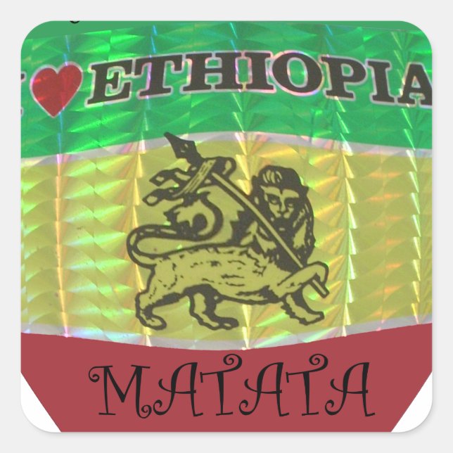 Sticker Carré Hakuna Matata J'aime les couleurs éthiopiennes.png (Devant)
