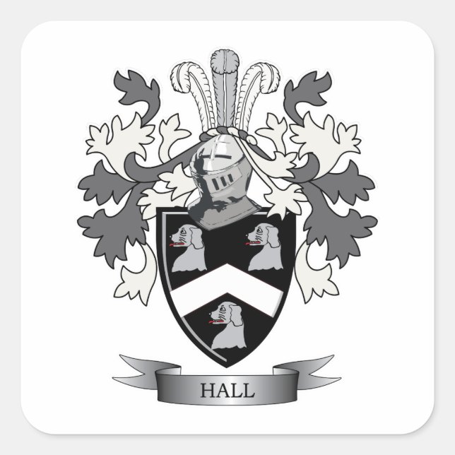 Sticker Carré Hall Famille Crest Armoiries (Devant)