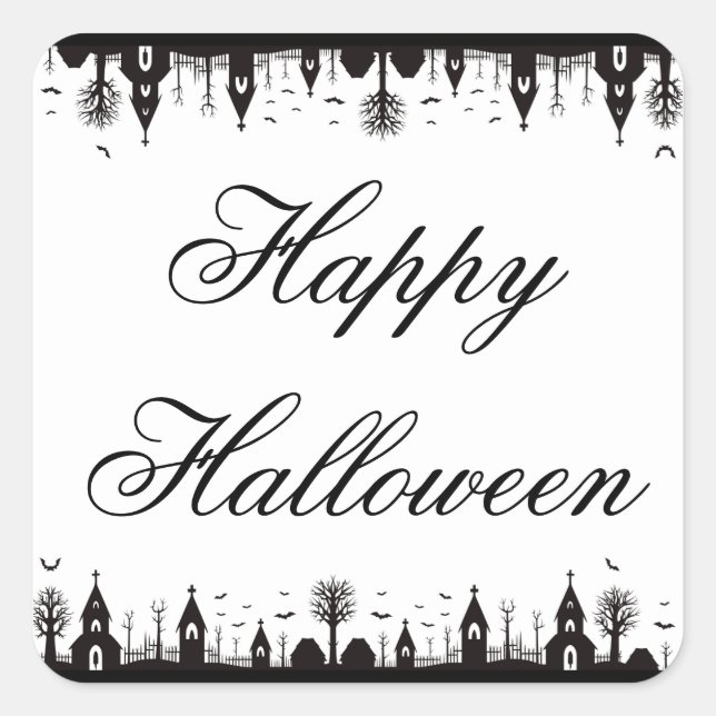Sticker Carré Halloween (Devant)