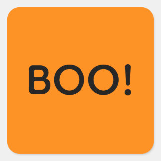 Sticker Carré Halloween BOO ! Sac cadeau de typographie simple