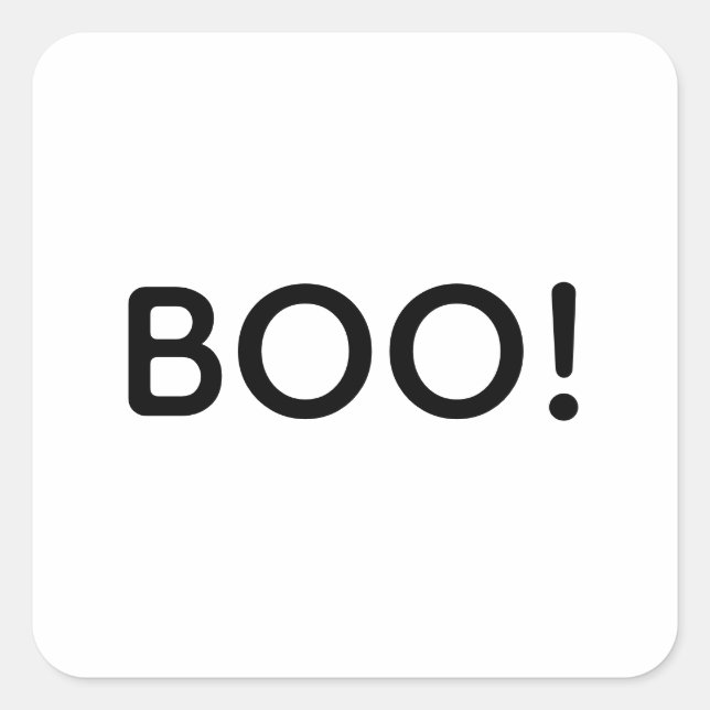 Sticker Carré Halloween BOO ! Sac cadeau de typographie simple (Devant)