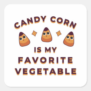 Sticker Carré Halloween Candy Corn