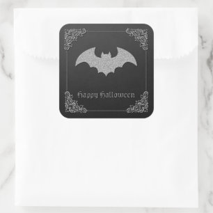 Sticker Carré Halloween chauve-souris