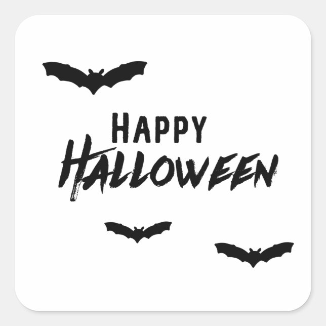 Sticker Carré Halloween chauves-souris Éffrayantes Décor saisonn (Devant)