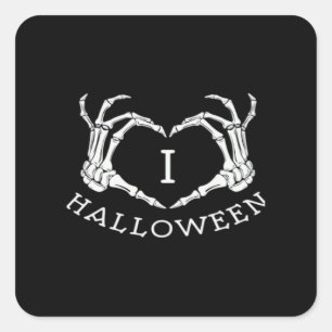 Sticker Carré Halloween! Classique - Skeleton Hands Heart