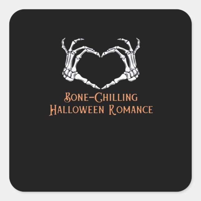 Sticker Carré Halloween Coeur hanté Skeletal Bone Chilling Cla (Devant)