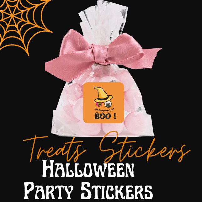 Sticker Carré Halloween de la face Spooktacular (Créateur téléchargé)