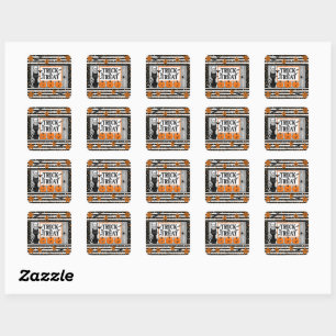 Sticker Carré Halloween des friandises ou un sort
