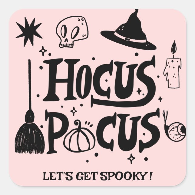 Sticker Carré Halloween drôle Hocus Pocus Witch (Devant)