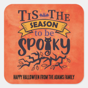 Sticker Carré Halloween Éffrayant personnalisé