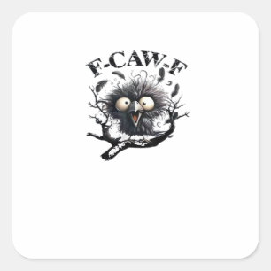 Sticker Carré Halloween F-Caw-F Oiseau Cool Unique