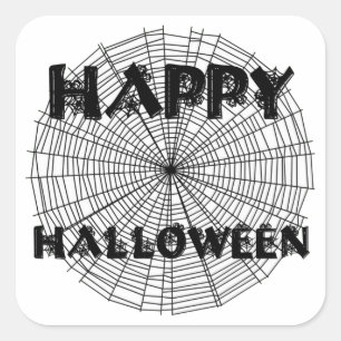 Sticker Carré Halloween joyeuse sur l'étiquette de texte Web Spi