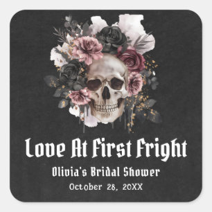 Sticker Carré Halloween L'amour du crâne à la première Fête des 