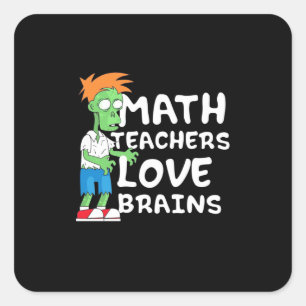 Sticker Carré Halloween Math enseignant amour