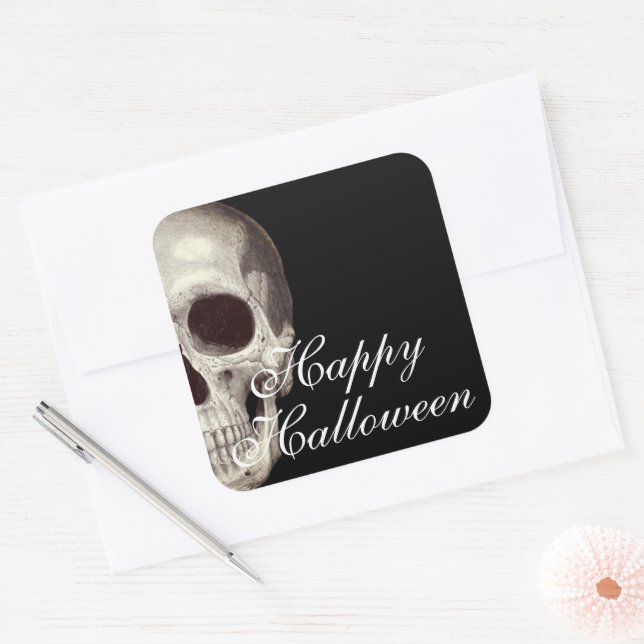 Sticker Carré Halloween mortel effrayant (Enveloppe)