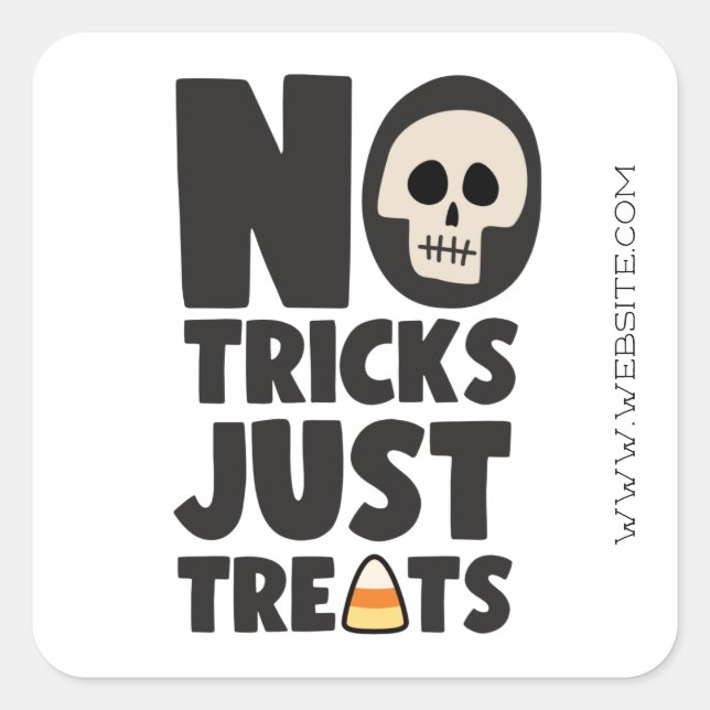 Sticker Carré Halloween Pas De Trucs Juste Traite (Devant)