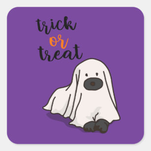 Sticker Carré Halloween Personnalisé Whimsical Funny moderne vio
