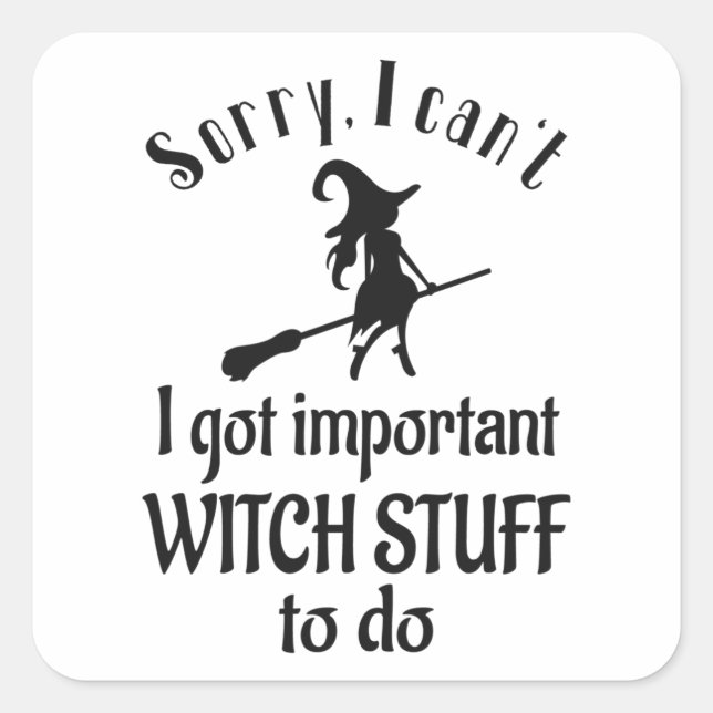 Sticker Carré Halloween sorcières femmes Drôle Dit Cadeau (Devant)