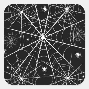 Sticker Carré Halloween Spider Web
