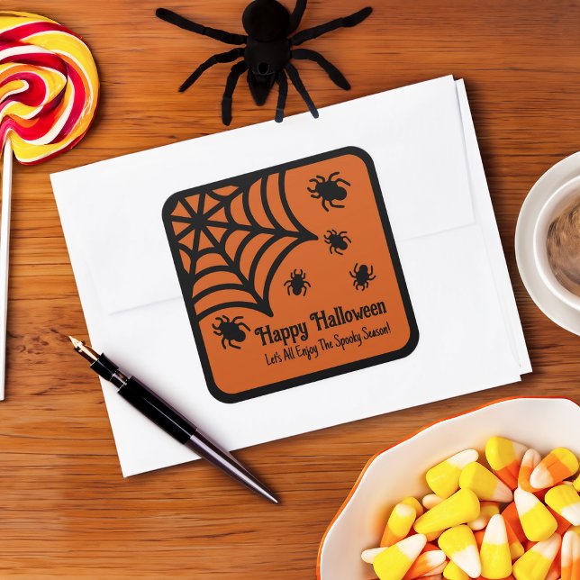 Sticker Carré Halloween Spiderweb personnalisé (Créateur téléchargé)