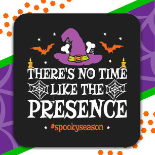 Sticker Carré Halloween Spirit Éffrayant sorcière Casquette Funn