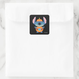 Sticker Carré Halloween Stitch Citrouille