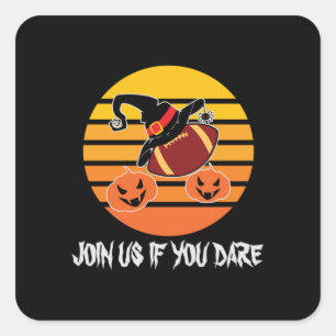 Sticker Carré Halloween Witch Hat Pumkin