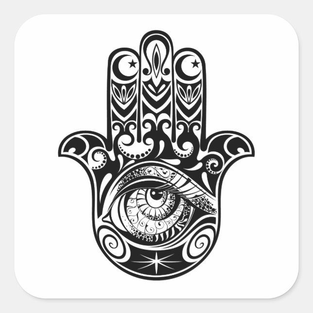 Sticker Carré Hamsa Hand Zendoodle (Devant)