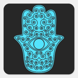 Sticker Carré Hamsa-Main turquoise de Miriam-Main de Fatima.png
