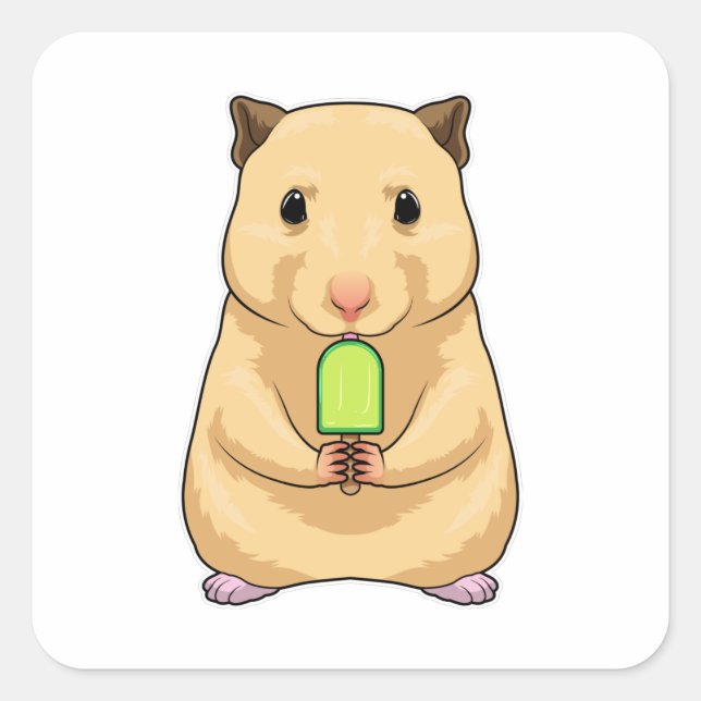 Sticker Carré Hamster Popsicle (Devant)